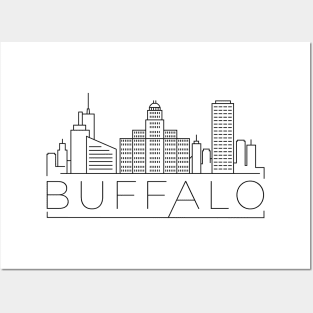 Buffalo Minimal Skyline Posters and Art